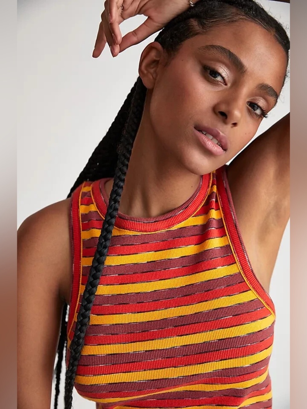 Anthropologie ribbed racer striped tank top